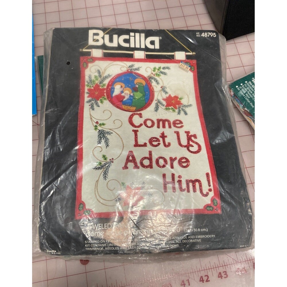Vintage Bucilla 15 x 20 appliqué/embroidery kit 48795